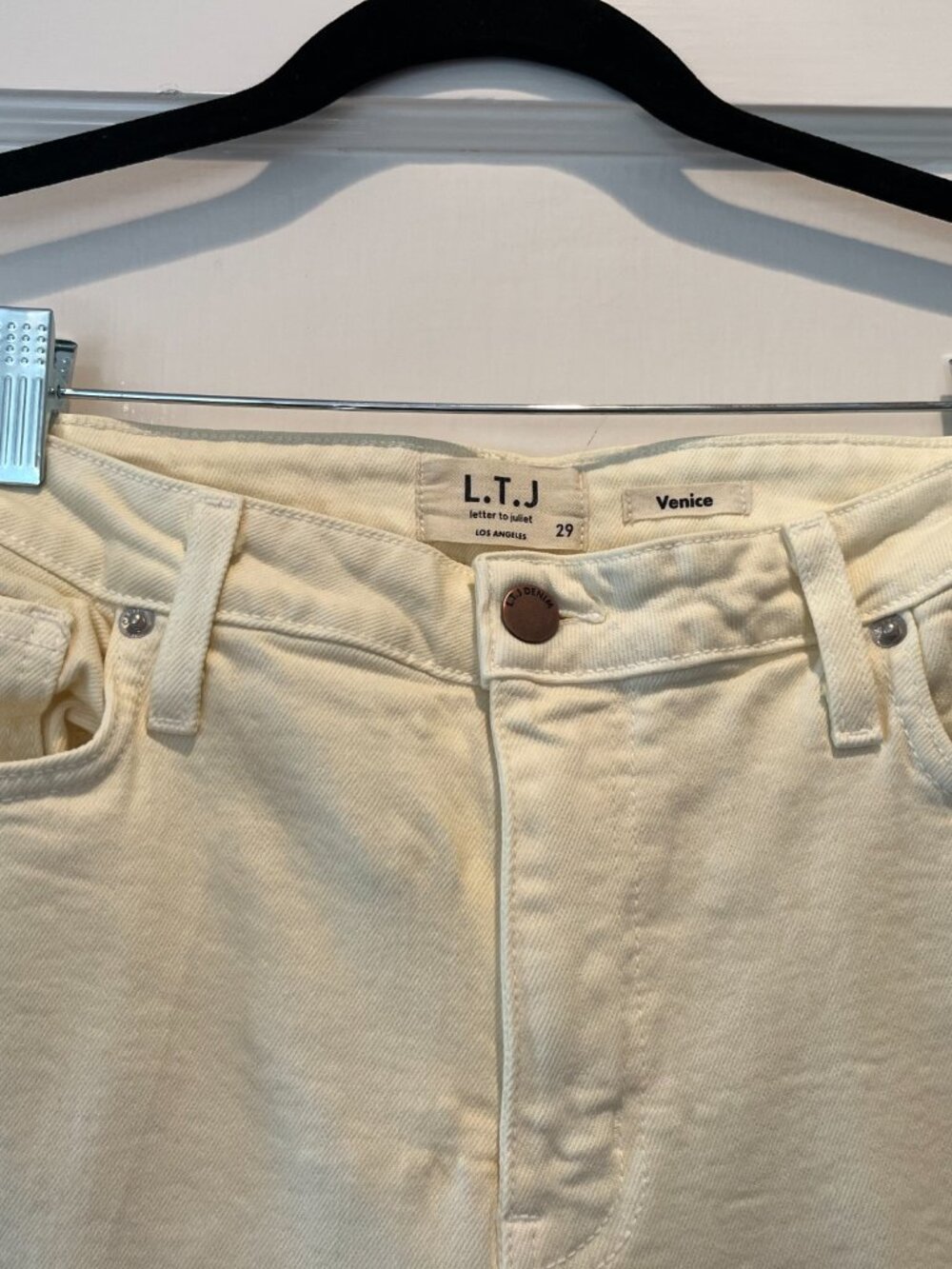 Letter to Juliet L.T.J. Venice Cream Denim Jeans 29 - Picture 3 of 4